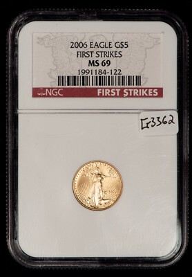 2006 $5 1/10 oz Gold American Eagle - First Strike - NGC MS 69