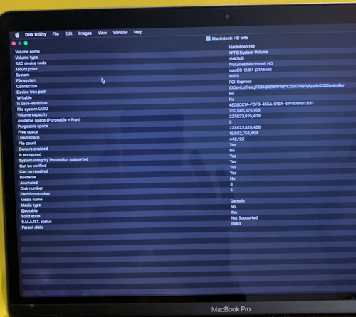Apple MacBook Pro A1706 13” Core i5 3.1GGZ 8GB 250GB UEFI/EFI Password PARTS - Photo 4/12
