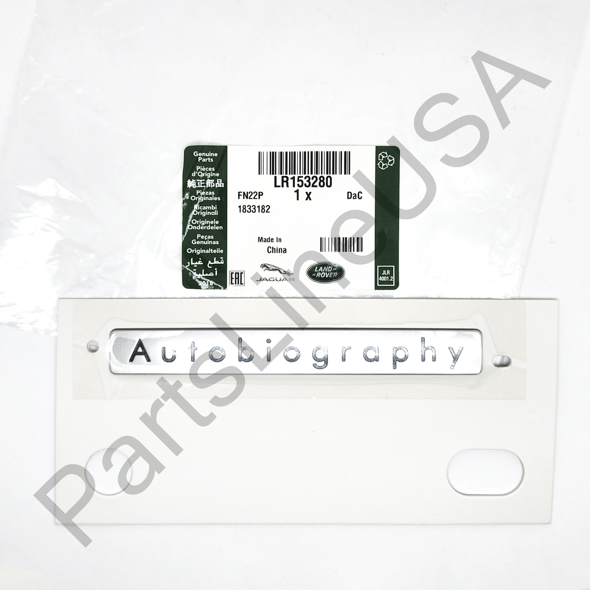 Genuine Land Rover Autobiography Plate Range Rover 2022+ Silver