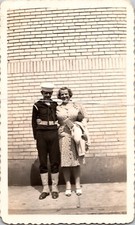 Vtg Photo WW2 1942 US Military Navy Sailor Man Uniformed Service Posing Outdoor