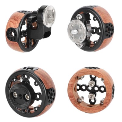 Wooden Handgrip Side Handle Left/Right Hand Round for Video Rig Kit Camera Cage