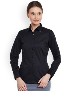 ladies black formal shirt