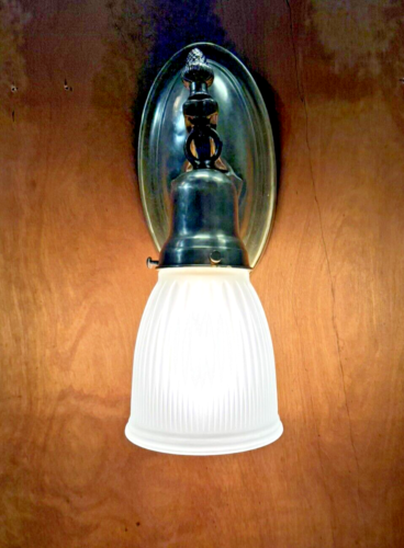 Applique da parete singolo in ottone antico luce cablata - Foto 2 di 14