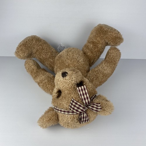 Russ Berrie Indee Teddy Bear Plush Brown Eye Lashes Plaid Bow 42cm No. 95400 - Picture 10 of 15
