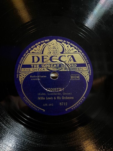 78 rpm Willie Lewis Decca 8712 in EE-/E- - Foto 2 di 2