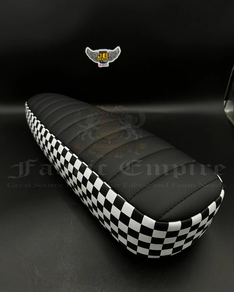 Classic TEXTURED Black & White CHECKERED Faux Leather Waterproof Vinyl SBY - Image 2 of 3