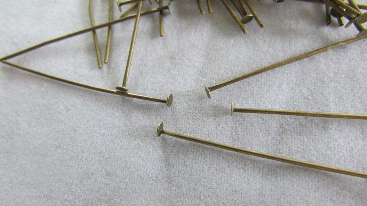 Lamp Prism Pins 50 Bronze/Brown Chandelier Lamp Bead Prism Connector Pins &ndash; Crystal Light Pins Antique Crystal Table Lamps In Collectible Table Lamps