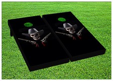 Skull Cowboy Rifles CORNHOLE BEANBAG TOSS GAME w Bags Western Skeleton S01384