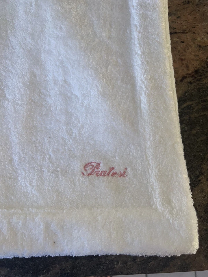 GORGEOUS NEW PRATESI SET OF BATH TOWELS~GOCCE DI POIS EMBROIDERED~PINK~28x48” - Изображение 3 из 4