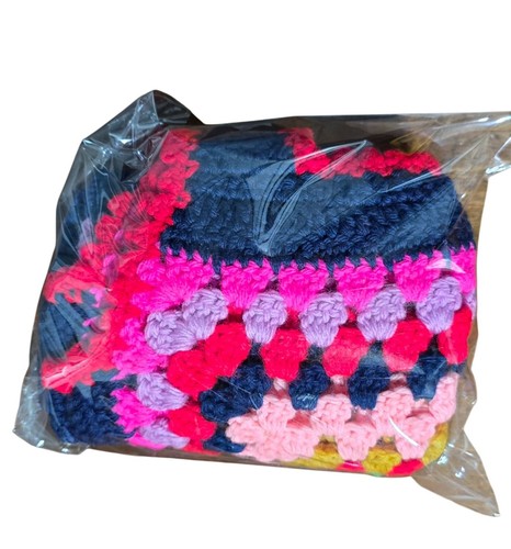 Vtg Handmade Crochet Granny Square Tank Top Multicolor Women's Sz Sm Boho Hippie - Picture 6 of 6