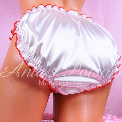 Sissy Satin Ruffled Panties for MEN - Valentine's Edition ruffled string bikini - Picture 7 of 18