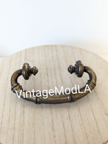 Vintage Bassett Faux Bamboo Drawer Brass Drawer Pull Palm Beach Regency Campaign - Picture 3 of 4