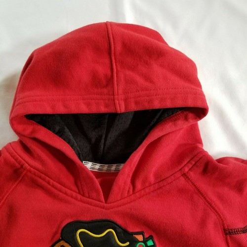 Chicago Blackhawks Boys 5 6 Hoodie Reebok Face Off Collection Pullover Pockets - Picture 2 of 8