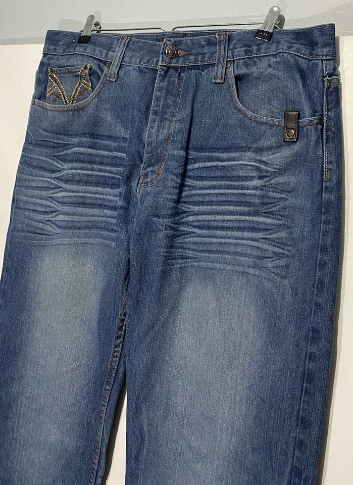 Vintage Y2K Baggy Jeans Chams 38 Wide Leg Skater Grunge Cyber Mall Goth Urban - Image 3 of 4