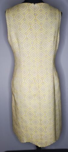 Alex Marie Pencil Sleeveless Dress Shine Bright Yellow Diamond Design Jagged 10 - Picture 3 of 7