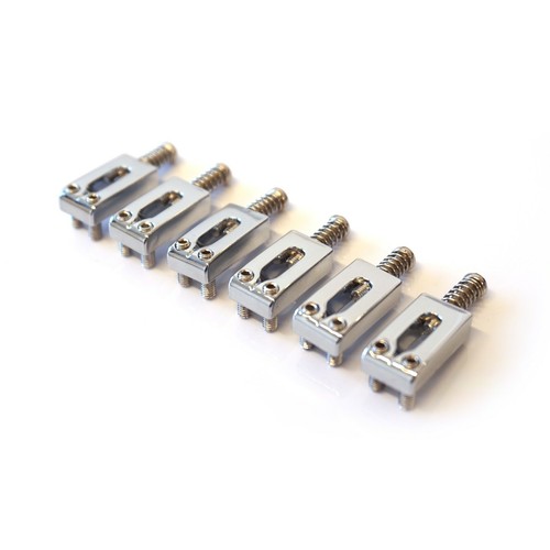 Bridge Saddles for Stratocaster and Telecaster Guitars Strat Tele Saddle Chrome - Picture 2 of 3