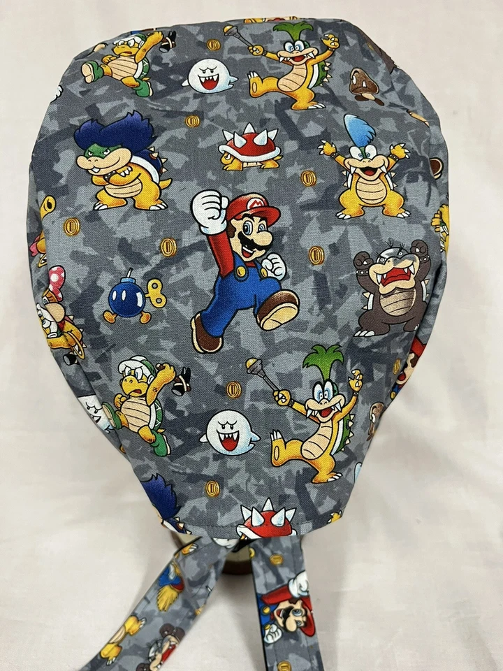 Men/Women Surgical Scrub Cap Lined Party Characters 100% Cotton - Image 3 of 4