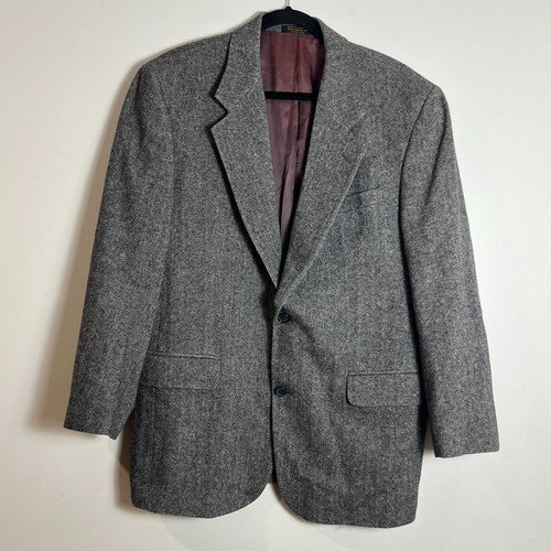 Ruffini Sport Coat 42R Gray Camel Hair Wool Blend Herringbone Blazer Italy - Picture 3 of 8