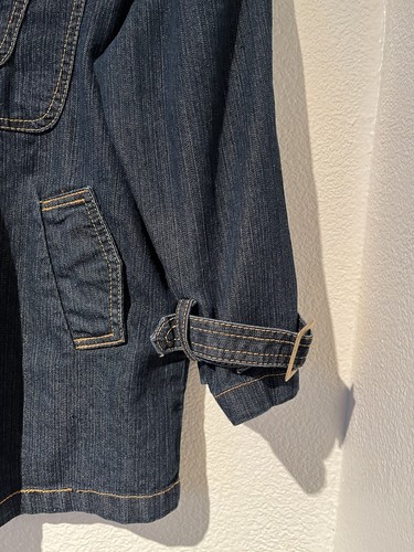 Giacca denim DG DRAMA GOLD donna blu bottoni oro manica L 3/4 con tasche allacciate - Foto 7 di 17