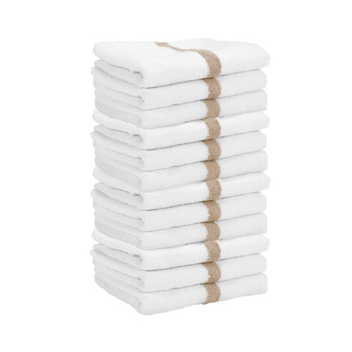 Toallas de mano de gimnasio 16x27 - paquetes de 12 toallas absorbentes de algodón a rayas entrenamiento spa - Imagen 45 de 108