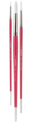 Creative Mark Pro White Acrylic Brushes - Flat Sets of 3