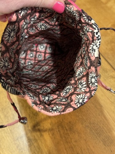 Vera Bradley Cheers to You Mocha Rouge Wine Bag 11983-110 Floral Pink Brown NWT - Picture 9 of 11