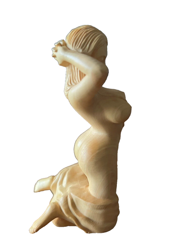 Hand Carved Model Sexy Beauty Girl Woman Boxwood Art Sculpture Statue Figurine - Picture 7 of 7