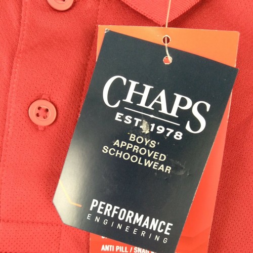 Chaps Polo Shirt XXS 4/5 Boys Schoolwear Red UPF50+ Moisture Wick Top NWT - Picture 5 of 10