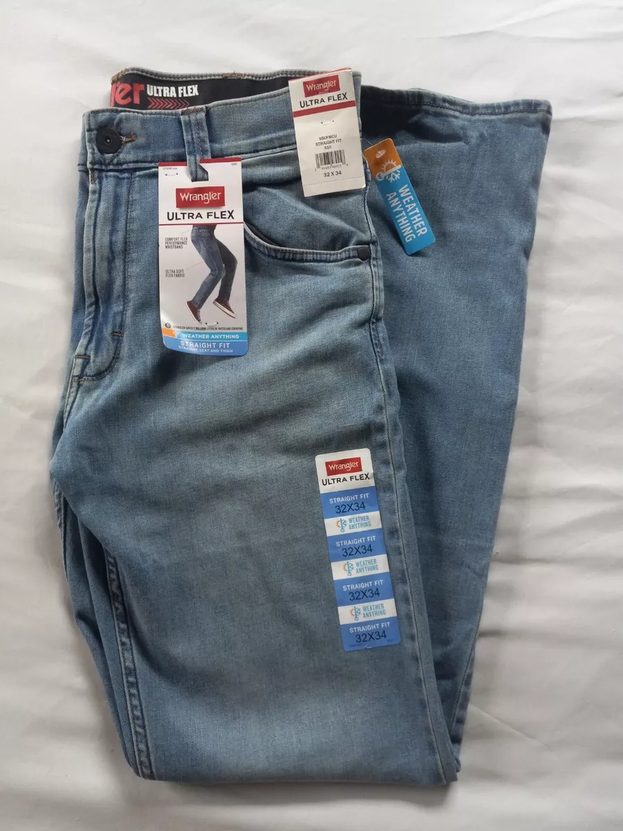 NWT Men s Wrangler Straight Fit Ultra Flex Waistband Jeans 32x34