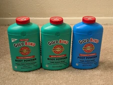 Lot Of 3 Gold Bond Body Powder / Body Powder w/ TALC  & Foot Powder 10 oz