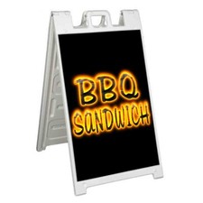 BBQ SANDWHICH Signicade 24x36 Aframe Sidewalk Sign Banner Decal BARBEQUE FOOD