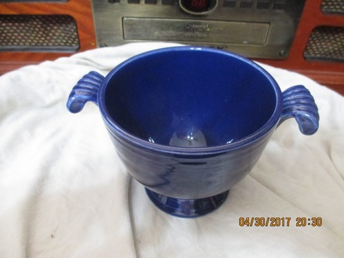 Original Fiesta Ware Cobalt Blue Sugar Bowl 1930'S To 1951 - Picture 1 of 3