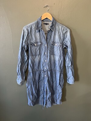 Gap Womens Denim Button Up Long Sleeve Dress Front Tie Size Small | eBay Gap Womens Denim Button Up Long Sleeve Dress Front Tie Size Small | eBay