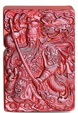 Natural Rosewood Guan Warrior Dragon Lighter Box For Zippo Insert Kit(Case Only)