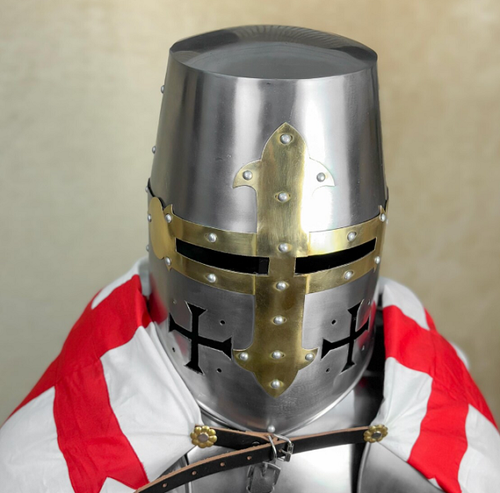 Templar Knight Armor Suit | Polished Medieval Steel with Stand – Premium Display - Picture 5 of 7