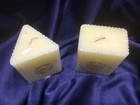 2 FLUTED PILLAR VANILLA SCENT AROMATIC CANDLES triangle rectangle shapes NEW!! — photo 7