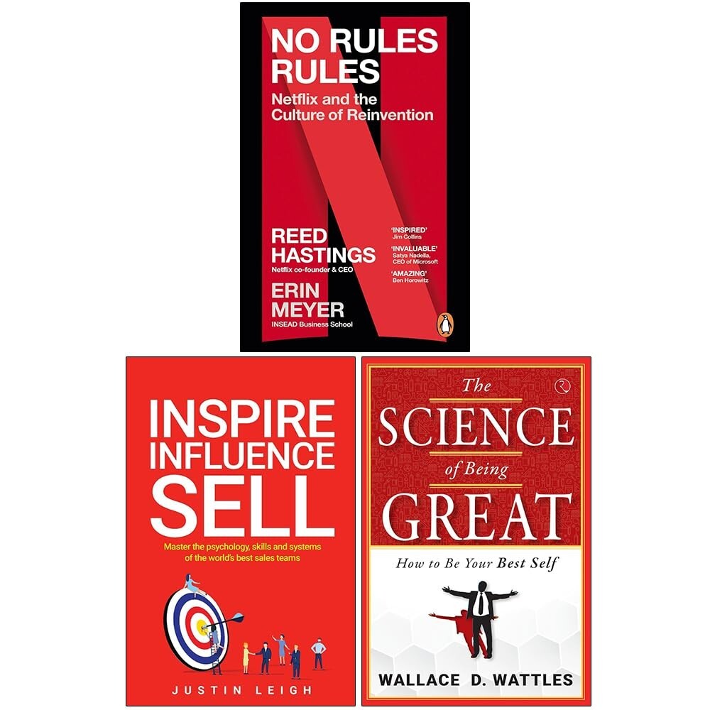 No Rules Rules, Inspire, Influence, Sell, Science of Being Great 3 Books Set
