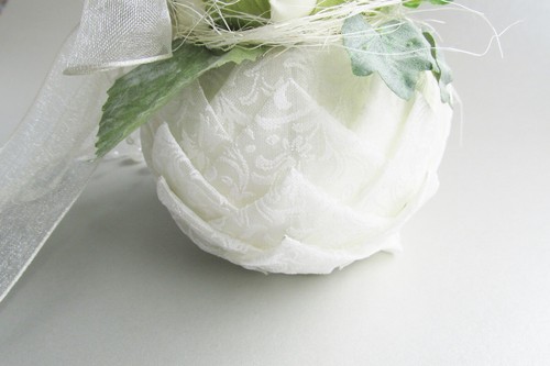 Tischdekoration Tischschmuck "Rose in Kugel" creme- weiß Hochzeit Kommunion ectr - Bild 4 von 4