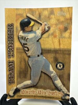 1997 Topps Team Timber MLB Wooden Card #TT12 Mark McGwire Oakland A's