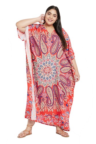 Women Plus Size Loose Kaftan Tunic Dress Hippy Kimono Sleeve Caftan Tunic Tops - Picture 696 of 809