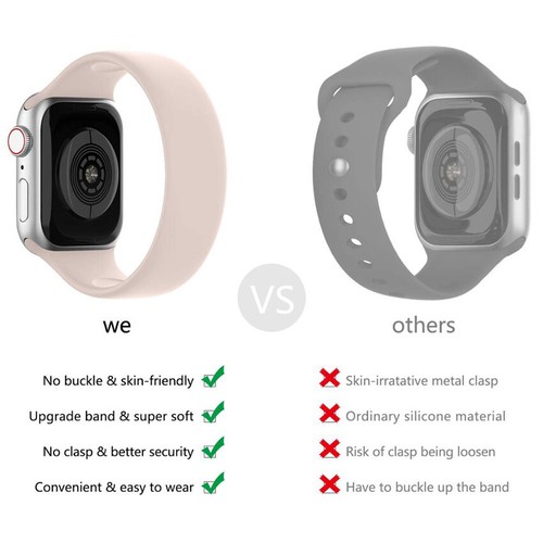 For Apple Watch 9 8 7 6 SE Ultra 2 Silicone Solo Loop Strap Band 44/45/49mm - Picture 3 of 32
