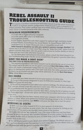 Star Wars Rebel Assault II For PC With Manual & Inserts 1997 - Picture 6 of 7