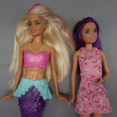 Barbie Mermaid Purple Light-up Tail Doll and Skipper Doll with