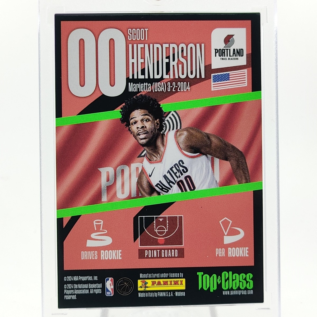 Scoot Henderson 2023-24 Panini Top Class Super Sonic Rookie Scoot Henderson 2023-24 Panini Top Class Super Sonic Rookie