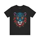Jaguar Nature Animals Wildlife Cat Wild Unisex T-Shirt Blue Jaguar Graphic Tee