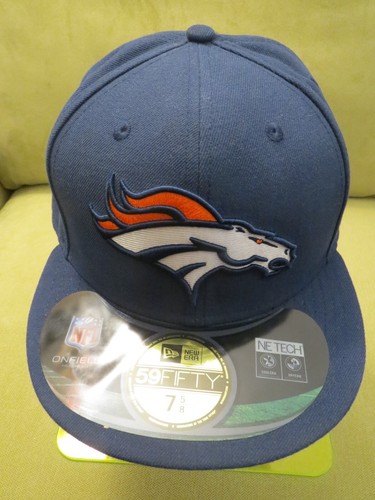 New Era Denver Broncos Oficial en Campo Azul Marino Sombrero Ajustado 2015 (SB 50) 7 5/8 - Imagen 6 de 18