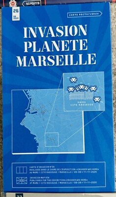 Invader Map #26 2020 - Invasion Planete Marseille. Banksy, Lazarides, Blek Le Rat