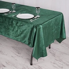 HUNTER GREEN 60"x102" Premium Velvet Rectangular Tablecloth Wedding Party Linens