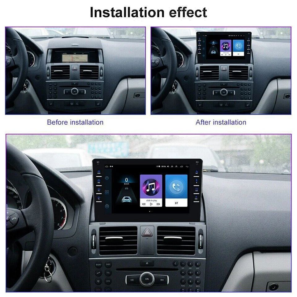 RADIO COCHE 8" MERCEDES BENZ C200 C230 C300 2006-2011 ANDROID 13 GPS 2GB+32GB Foto 4 de 4