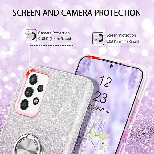 For Galaxy A54 A53 5G Ring Case Glitter TPU Bling Phone Cover+Tempered Glass - Picture 5 of 28